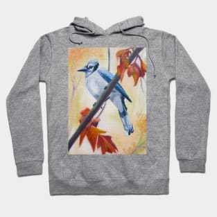 Prophet - blue jay in autumn painting Hoodie